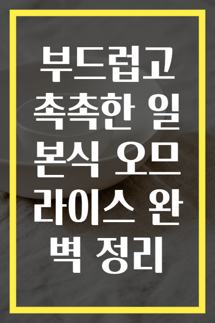 부드럽고 촉촉한 일본식 오므라이스 완벽 정리