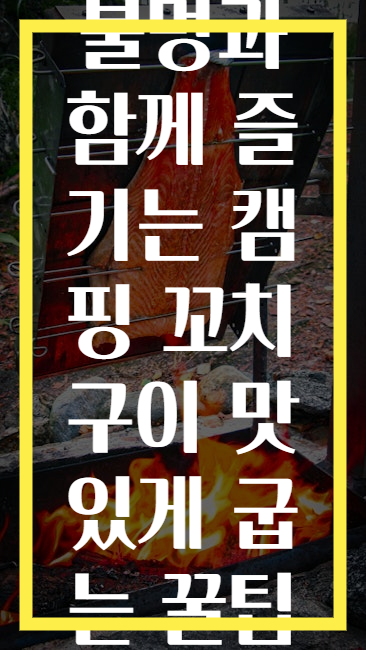 불멍과 함께 즐기는 캠핑 꼬치구이 맛있게 굽는 꿀팁