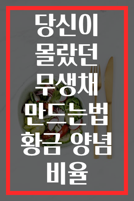 당신이 몰랐던 무생채 만드는법 황금 양념 비율