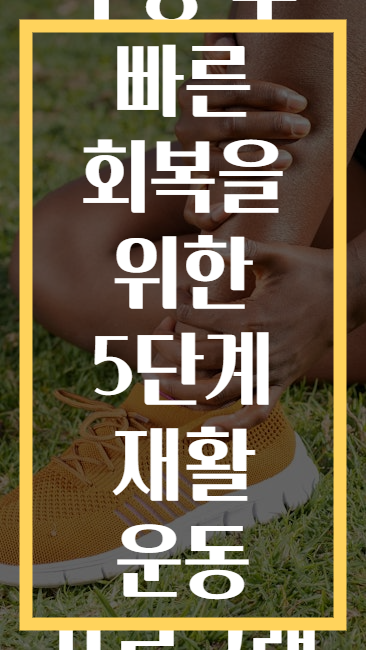 부상 후 빠른 회복을 위한 5단계 재활 운동 프로그램