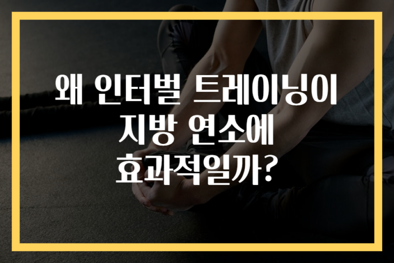 왜 인터벌 트레이닝이 지방 연소에 효과적일까?