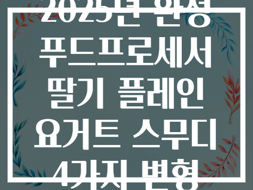 2025년 완성 푸드프로세서 딸기 플레인 요거트 스무디 4가지 변형