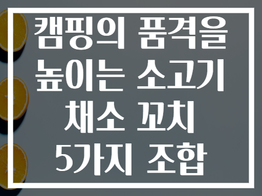 캠핑의 품격을 높이는 소고기 채소 꼬치 5가지 조합